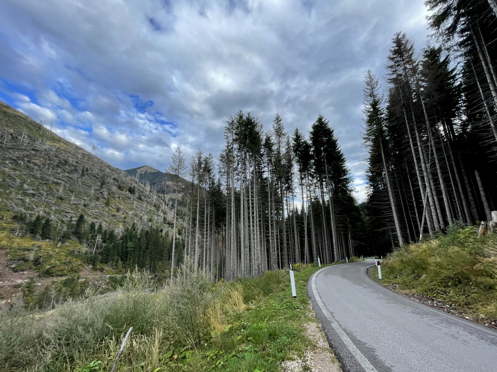 Die Landschaft während der Fahrt hinauf auf den Manghen