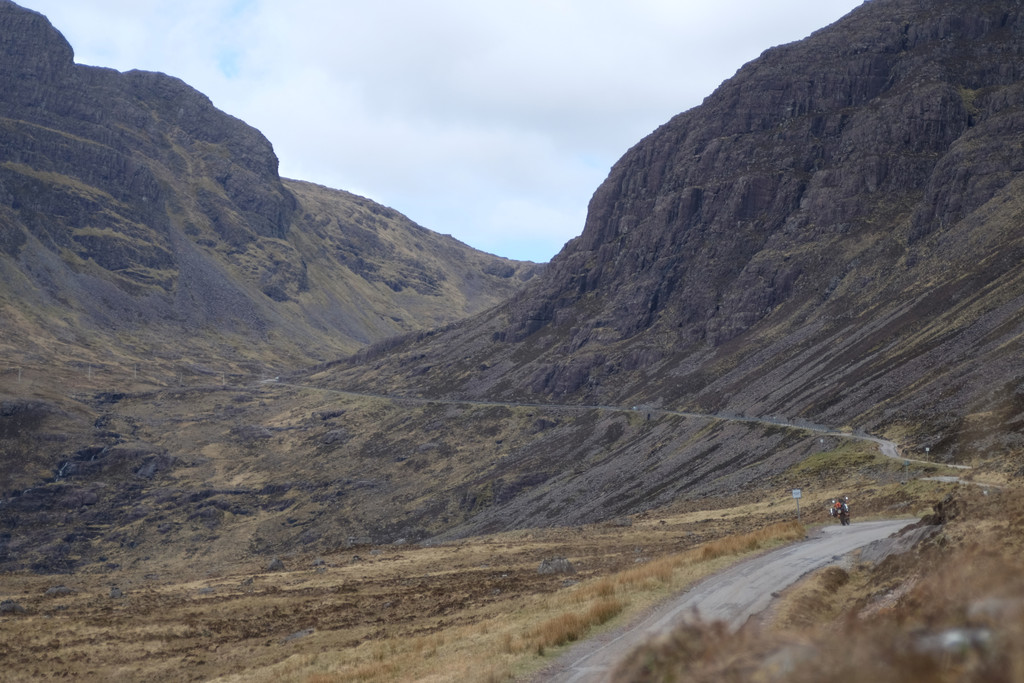 The first kilometers of the NC500, the “Pass of the Cattle”. 